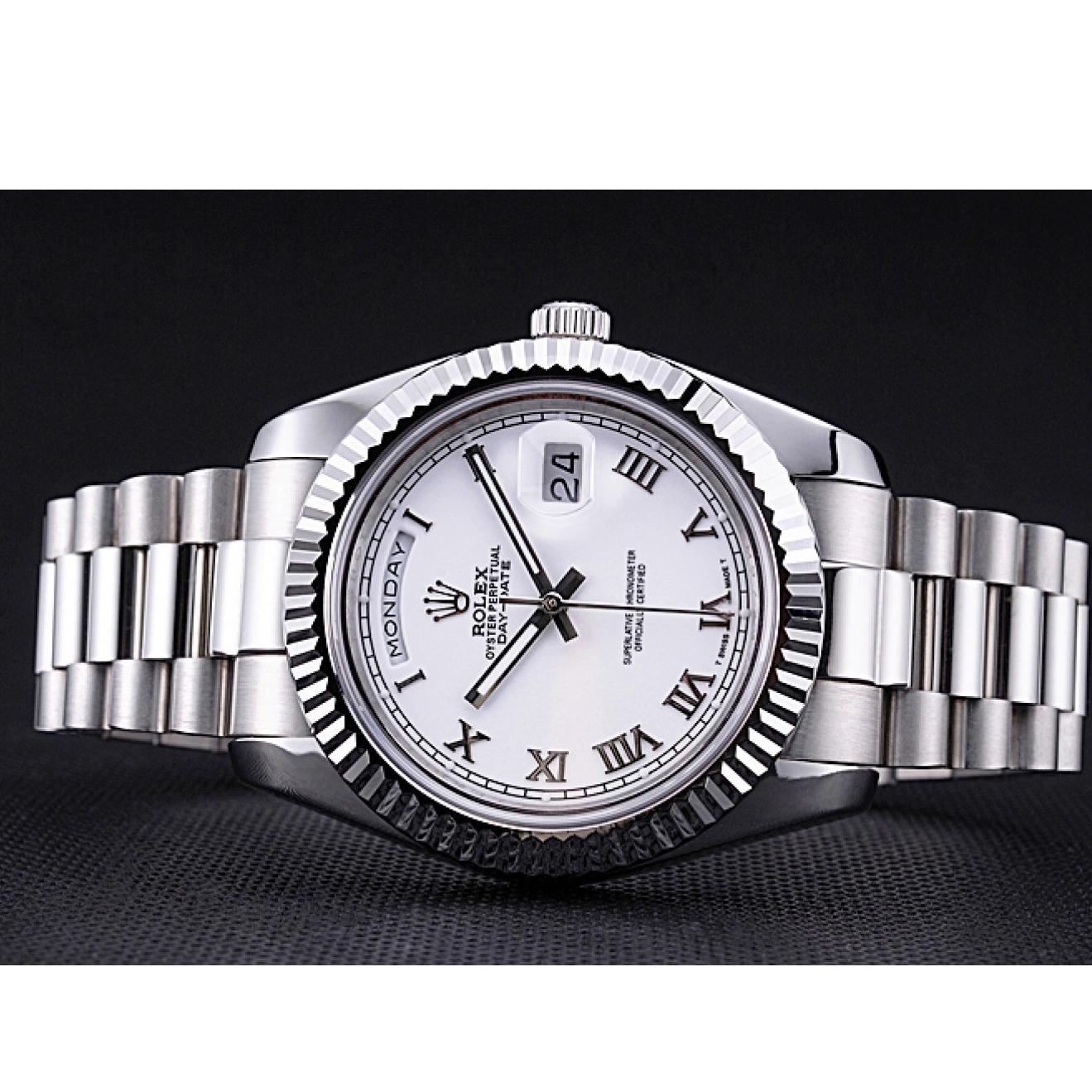 Aaa replica watch 622547 Day-Date White Steel Stainless Rolex Dial Bracelet 0519